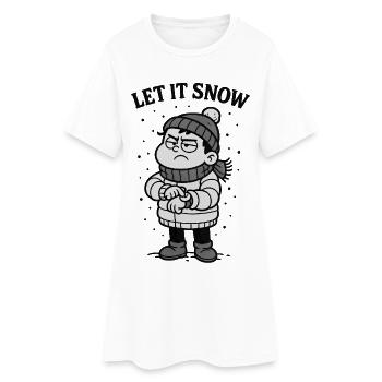 Que la neige tombe déjà à Noël - Robe T-shirt Femme - blanc - Devant