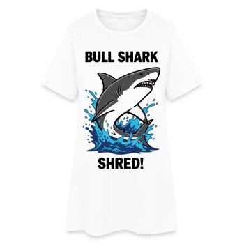 Requin Bouledogue Shred Shark Mer Bull - Robe T-shirt Femme - blanc - Devant