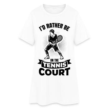 Blague d’entraîneur de tennis - Robe T-shirt Femme - blanc - Devant