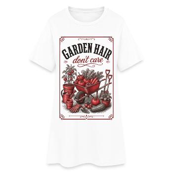 Garden Hair Don't Care Organic Gardening - Frauen T-Shirt-Kleid - Weiß - Vorne