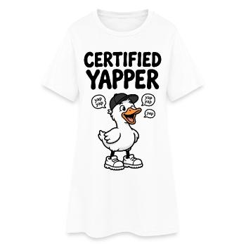 Funny duck as a chattering yapper - Women’s T-Shirt Dress - white - Front