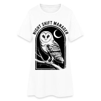 Responsable des hiboux de nuit - Robe T-shirt Femme - blanc - Devant
