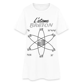 Cadeau Atome Breton Symbole Science et Fierté Gwen - Robe T-shirt Femme - blanc - Devant