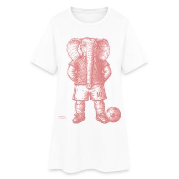 Éléphant avec ballon de foot pour des chemises colorées - Robe T-shirt Femme - blanc - Devant