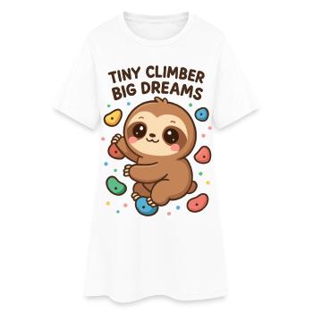 Kawaii Faultier Klettern - Tiny Climber Shirt - Frauen T-Shirt-Kleid - Weiß - Vorne