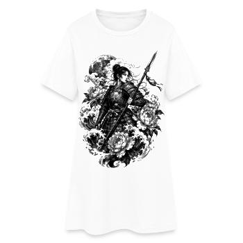 Guerrier samouraï japonais dans le style Irezumi - Robe T-shirt Femme - blanc - Devant