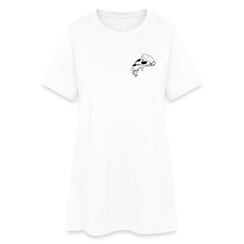 Pizza - Frauen T-Shirt-Kleid - Weiß - Vorne