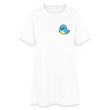 Joyeux oiseau bleu dessin animé - Robe T-shirt Femme - blanc - Devant