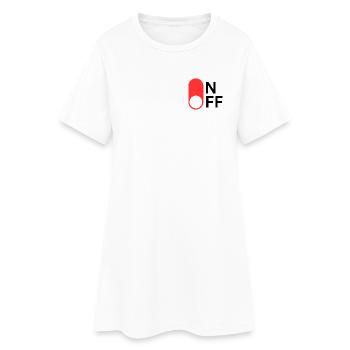 ON / OFF Modus - Frauen T-Shirt-Kleid - Weiß - Vorne