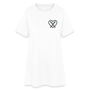 Skiing Heart Mountain Snow Sport Passion - Women’s T-Shirt Dress - white - Front