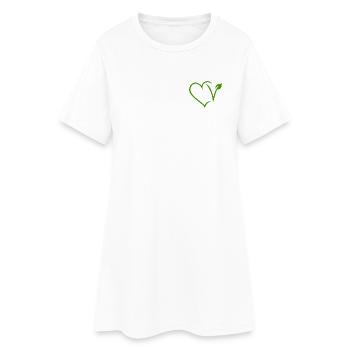 Cœur végétalien - Robe T-shirt Femme - blanc - Devant