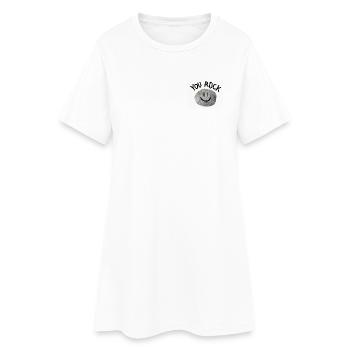 Tu joues avec un jeu de mots minimal Smile Stone - Robe T-shirt Femme - blanc - Devant