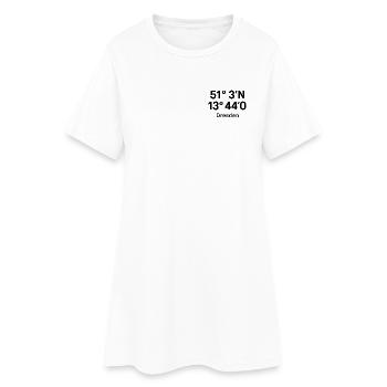 Dresden Koordinaten Design - Frauen T-Shirt-Kleid - Weiß - Vorne