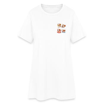 Chiots Cartoon Adorables et Tendres - Robe T-shirt Femme - blanc - Devant