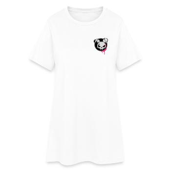 Un autocollant grunge avec une tête de lapin - Robe T-shirt Femme - blanc - Devant