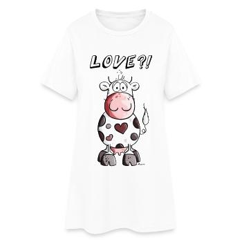 Love Vache - Robe T-shirt Femme - blanc - Devant