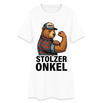 Oncle Ours Musclé en flanelle - Robe T-shirt Femme - blanc - Devant