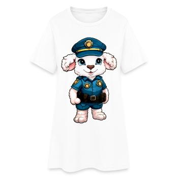 Police des moutons - Robe T-shirt Femme - blanc - Devant