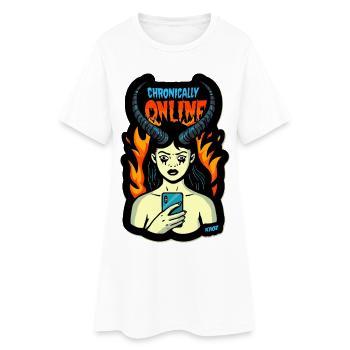 Chronically Online Inferno Maiden - Women’s T-Shirt Dress - white - Front