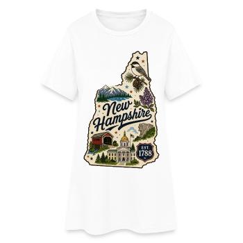New Hampshire Vintage State Pride Aufkleber - Frauen T-Shirt-Kleid - Weiß - Vorne