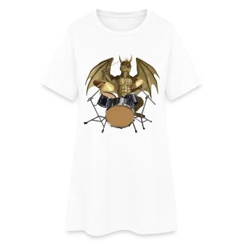 drummer - Frauen T-Shirt-Kleid - Weiß - Vorne