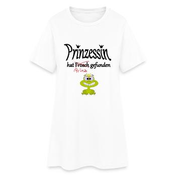 Prinzessin - Frosch - Frauen T-Shirt-Kleid - Weiß - Vorne