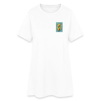 Planche de surf à rayures colorées - Robe T-shirt Femme - blanc - Devant