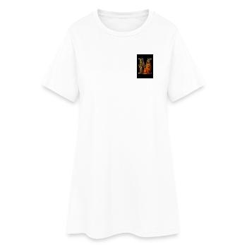 M – Ornement magique avec un chat féroce - Robe T-shirt Femme - blanc - Devant