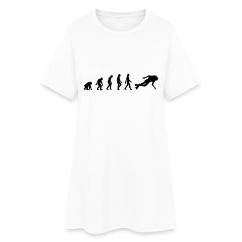 Die Evolution von Flaschentauchen - Frauen T-Shirt-Kleid - Weiß - Vorne