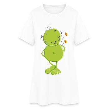 Grenouille aux fleurs - Robe T-shirt Femme - blanc - Devant