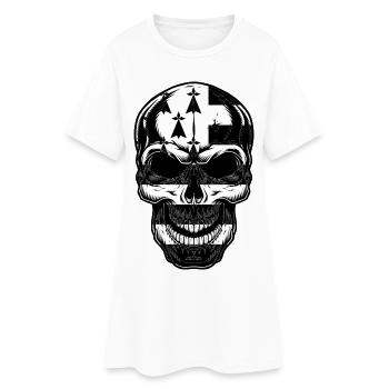 Tête de mort Gwenn Ha Du - Robe T-shirt Femme - blanc - Devant