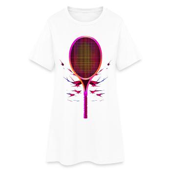 Tennis Racket Steamwave - Women’s T-Shirt Dress - white - Front