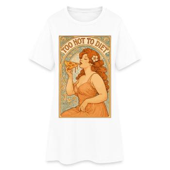 Art nouveau Pin-Up : Pizza – Trop chaud pour être diété. - Robe T-shirt Femme - blanc - Devant