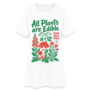 Toutes les plantes sont comestibles pour le jardinage biologique - Robe T-shirt Femme - blanc - Devant