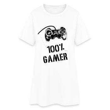 100% Gamer - Robe T-shirt Femme - blanc - Devant