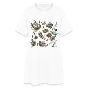Berlin-Design - Frauen T-Shirt-Kleid - Weiß - Vorne