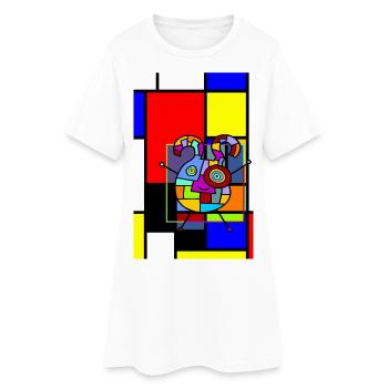 GÉOMÉTRIQUES AMOUR - Robe T-shirt Femme - blanc - Devant