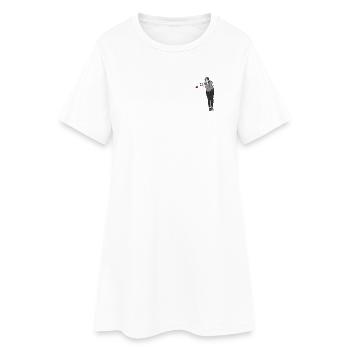 Petanque Spielerin Rechtshänderin - Frauen T-Shirt-Kleid - Weiß - Vorne