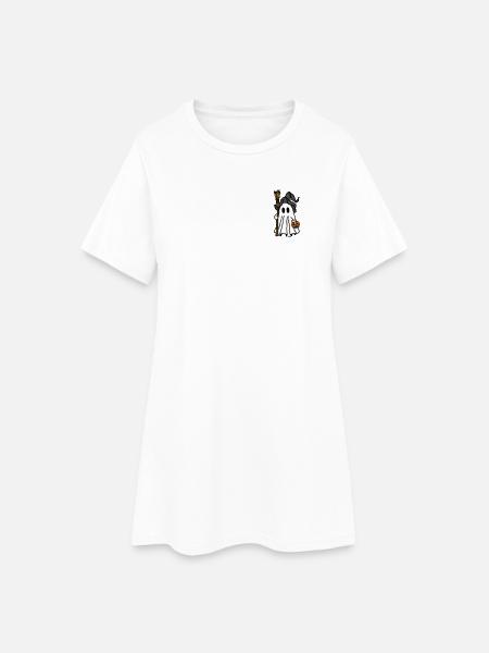 Geister Halloween mit Kürbislicht - Frauen T-Shirt-Kleid - Weiß