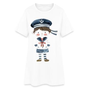 Sailor Comic Look - Robe T-shirt Femme - blanc - Devant