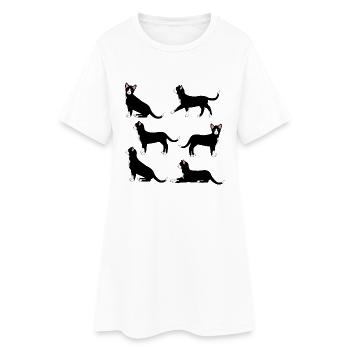 black and white cat selection - Women’s T-Shirt Dress - white - Front