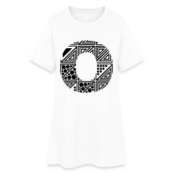 letter O - Women’s T-Shirt Dress - white - Front