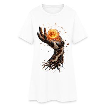 Main biomécanique solaire - Robe T-shirt Femme - blanc - Devant