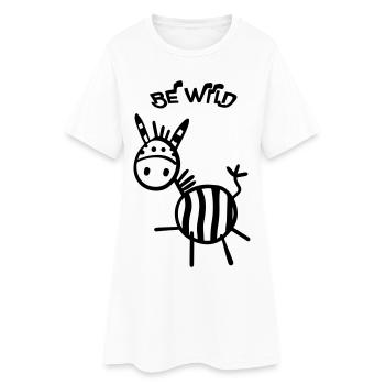 Be Wild Zebra - Women’s T-Shirt Dress - white - Front