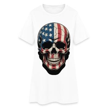USA Totenkopf - Design du Crâne Patriote - Robe T-shirt Femme - blanc - Devant