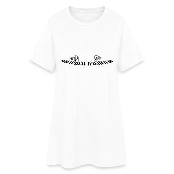 klavier finger - Robe T-shirt Femme - blanc - Devant