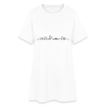 Skyline Düsseldorf - Frauen T-Shirt-Kleid - Weiß - Vorne