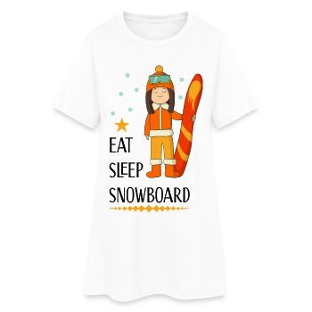 snowboard - Robe T-shirt Femme - blanc - Devant