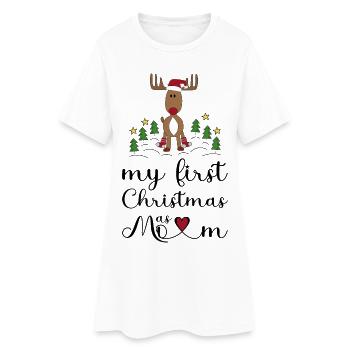 Mon premier Noël en tant que maman - Robe T-shirt Femme - blanc - Devant