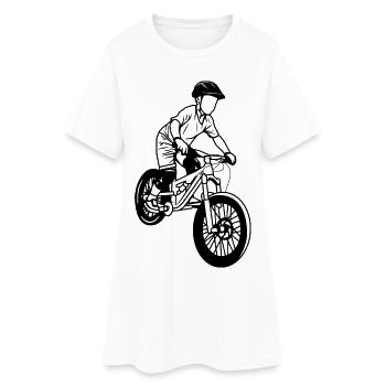 Garçon de vélo de montagne - Robe T-shirt Femme - blanc - Devant